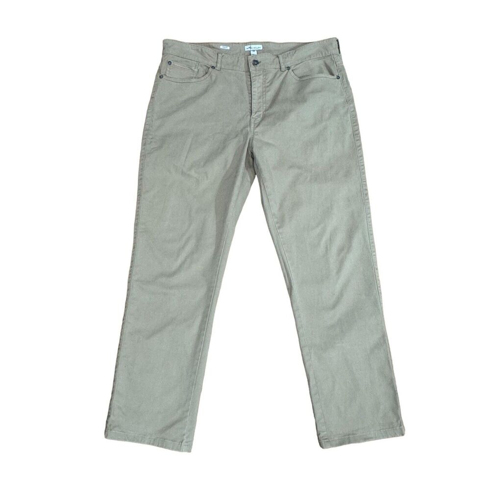 Peter Millar Mens Pants 38 x 29 Sateen Stretch 5 Pocket MS18B93  Tan READ